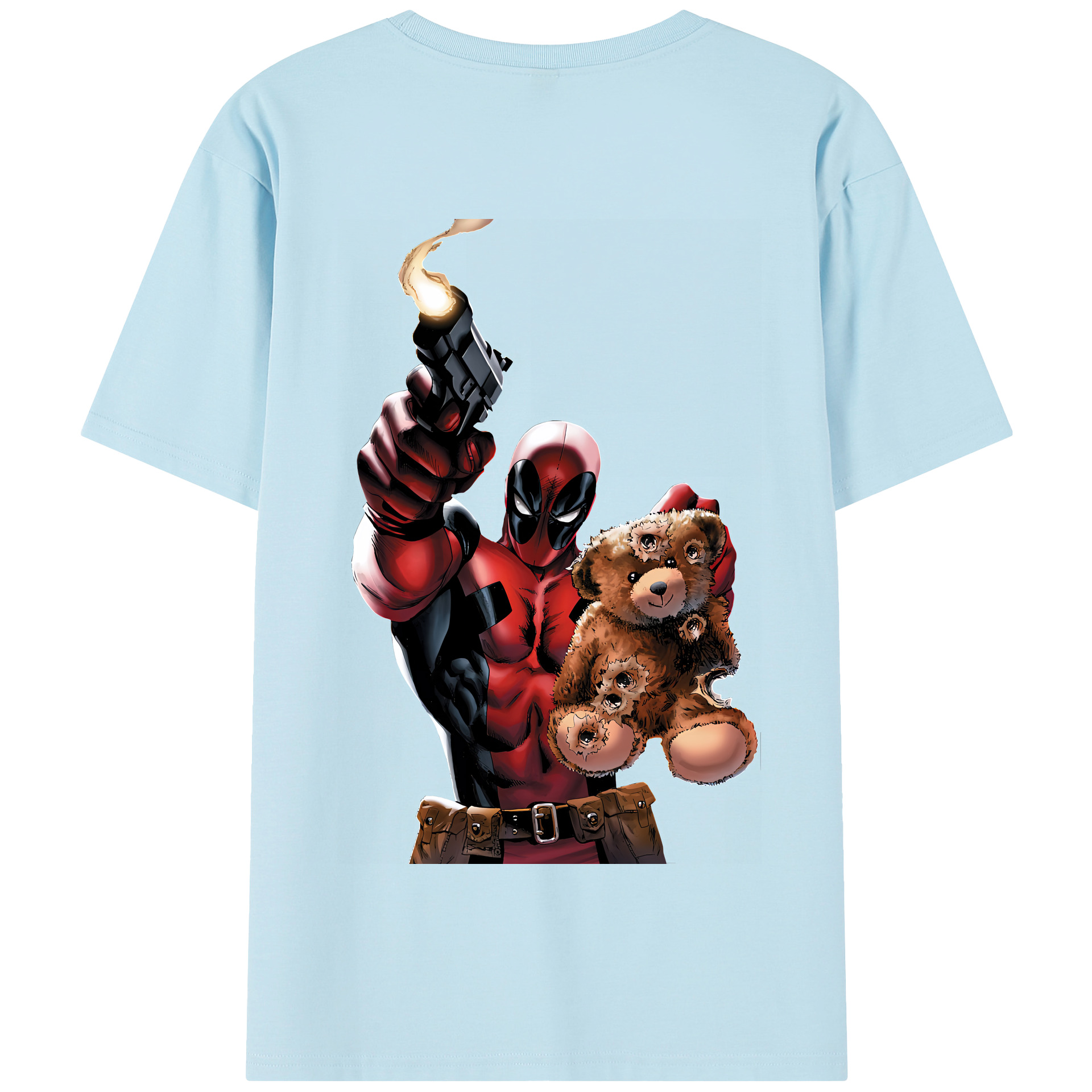 （画像用） Deadpool デッドプール 綿100％半袖Tシャツ（背面プリント）